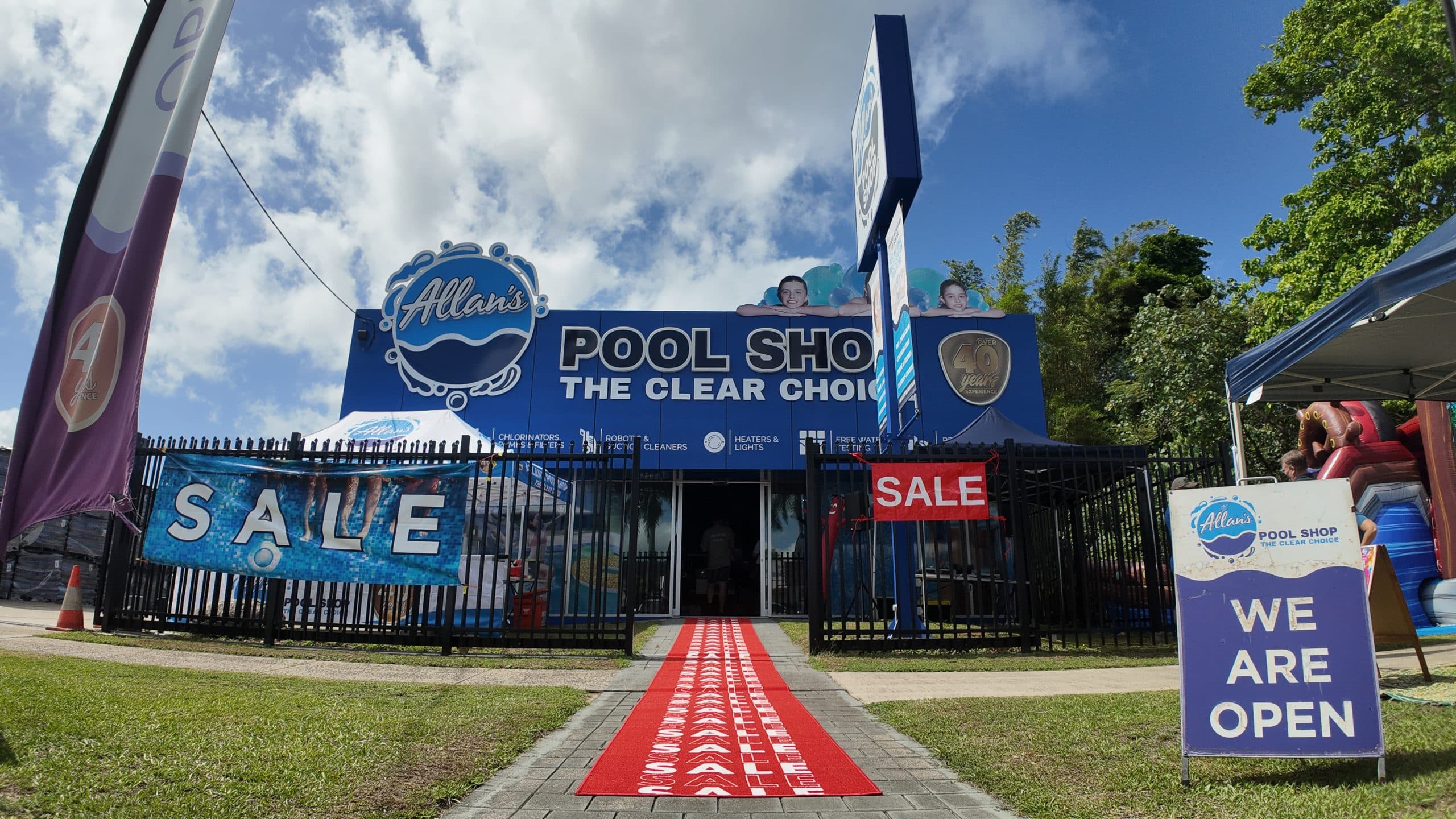 Allan's Pool Shop display at Cairns