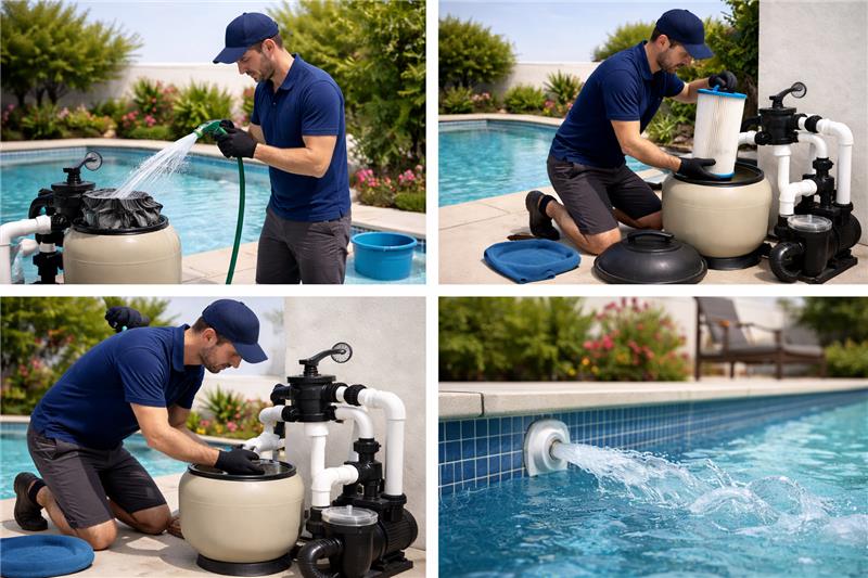 Swimming pool filter maintenance service