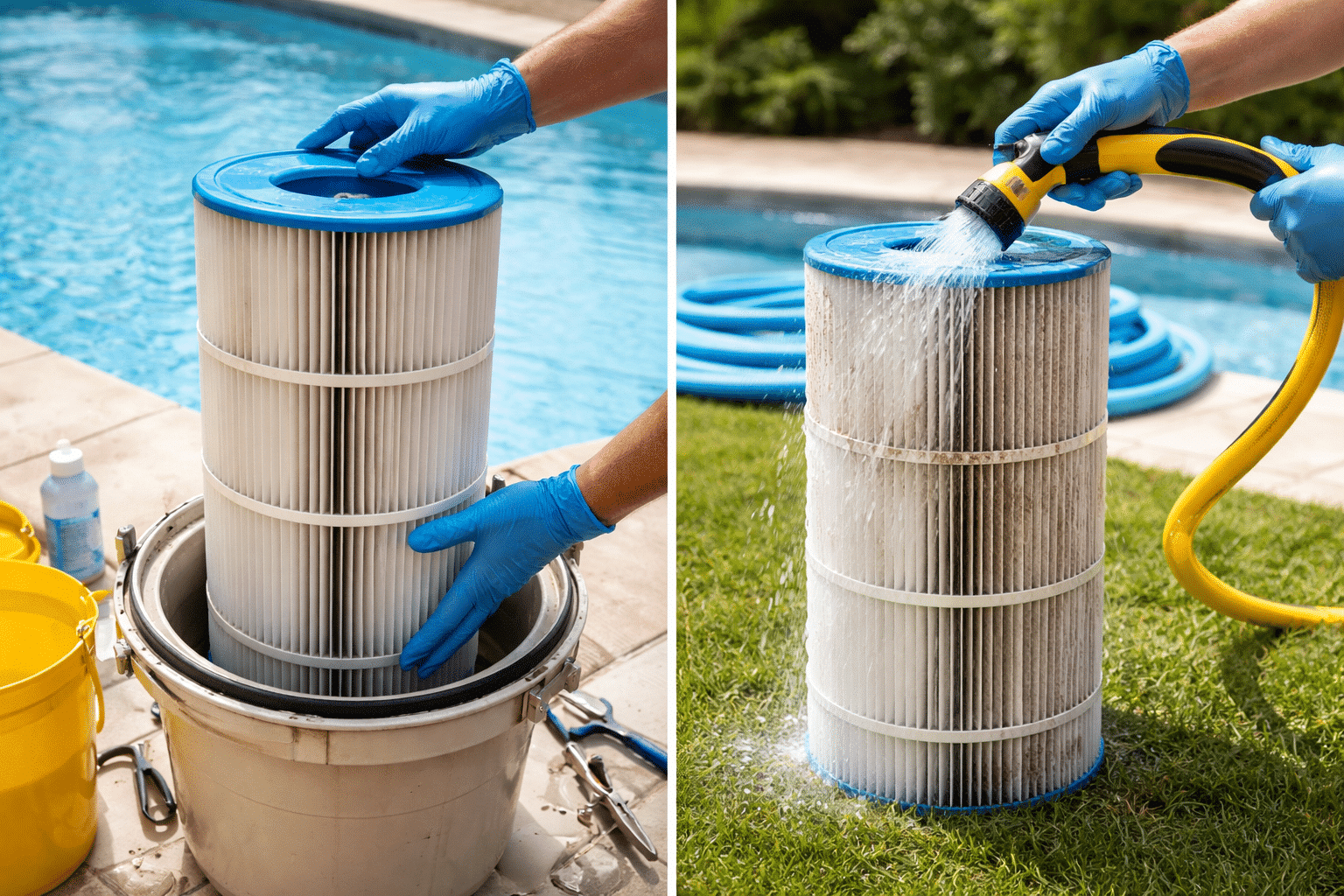Poolside maintenance and equipment servicing