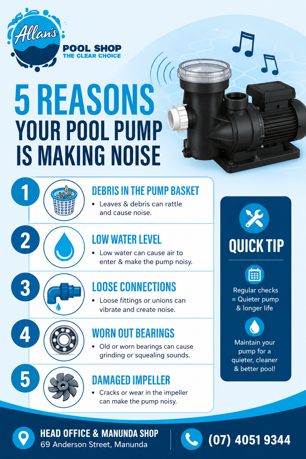 5 Reasons Your Pool Pump Is Making Noise | Allan's Pool Shop