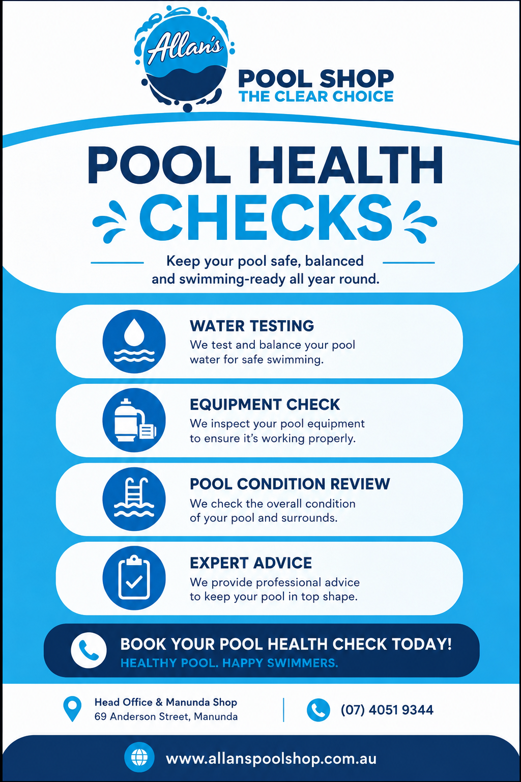 Pool Health Check Include? A Guide for Cairns Pool Owners | Allan's Pool Shop