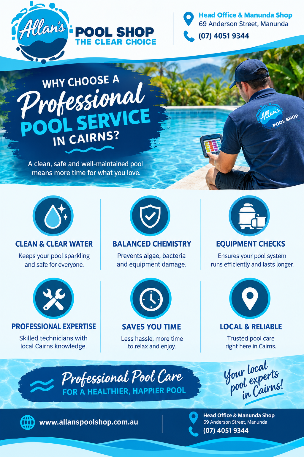 What's Involved in a Professional Pool Service in Cairns | Allan's Pool Shop